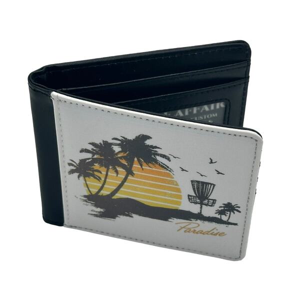 Disc Golf PARADISE SUNRISE Sublimated Design Bi-Fold Wallet Disgolfer Gift - Picture 2 of 6